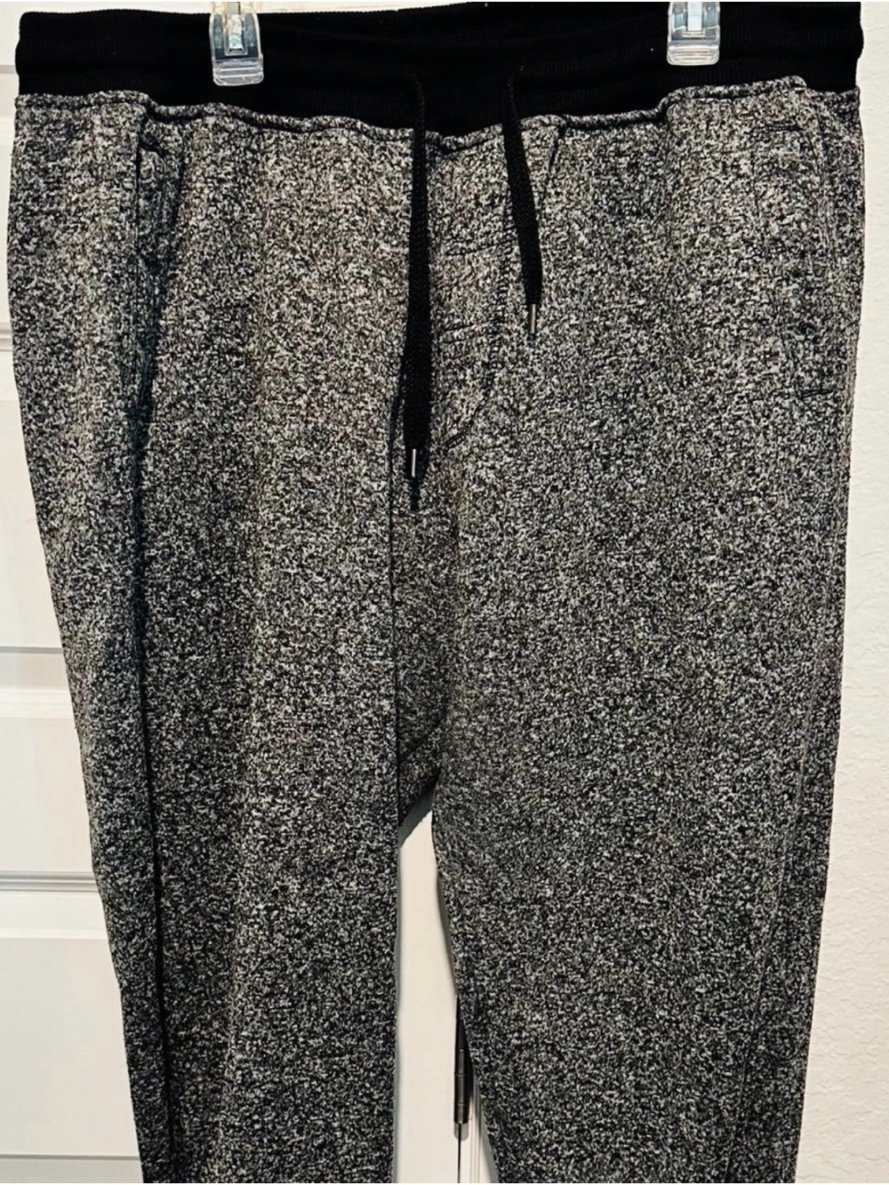 South Pole Black & Gray Marled Drawstring Joggers